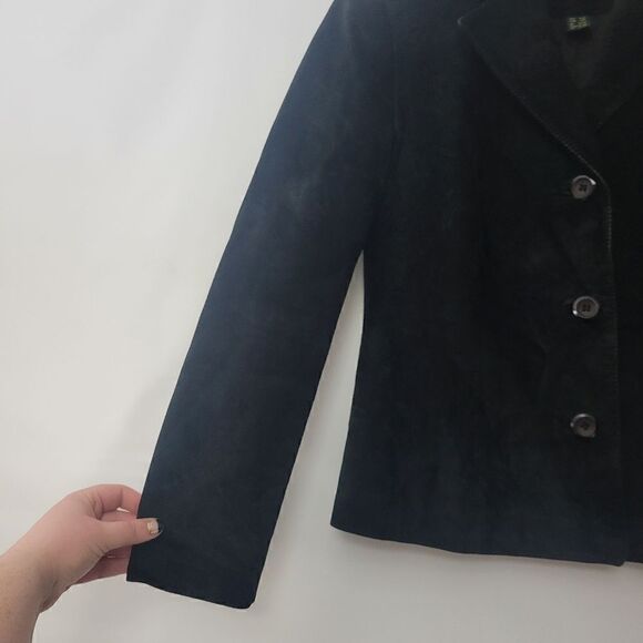 Vintage Danier 8-10 Black Suede Leather Jacket - Picture 5 of 16
